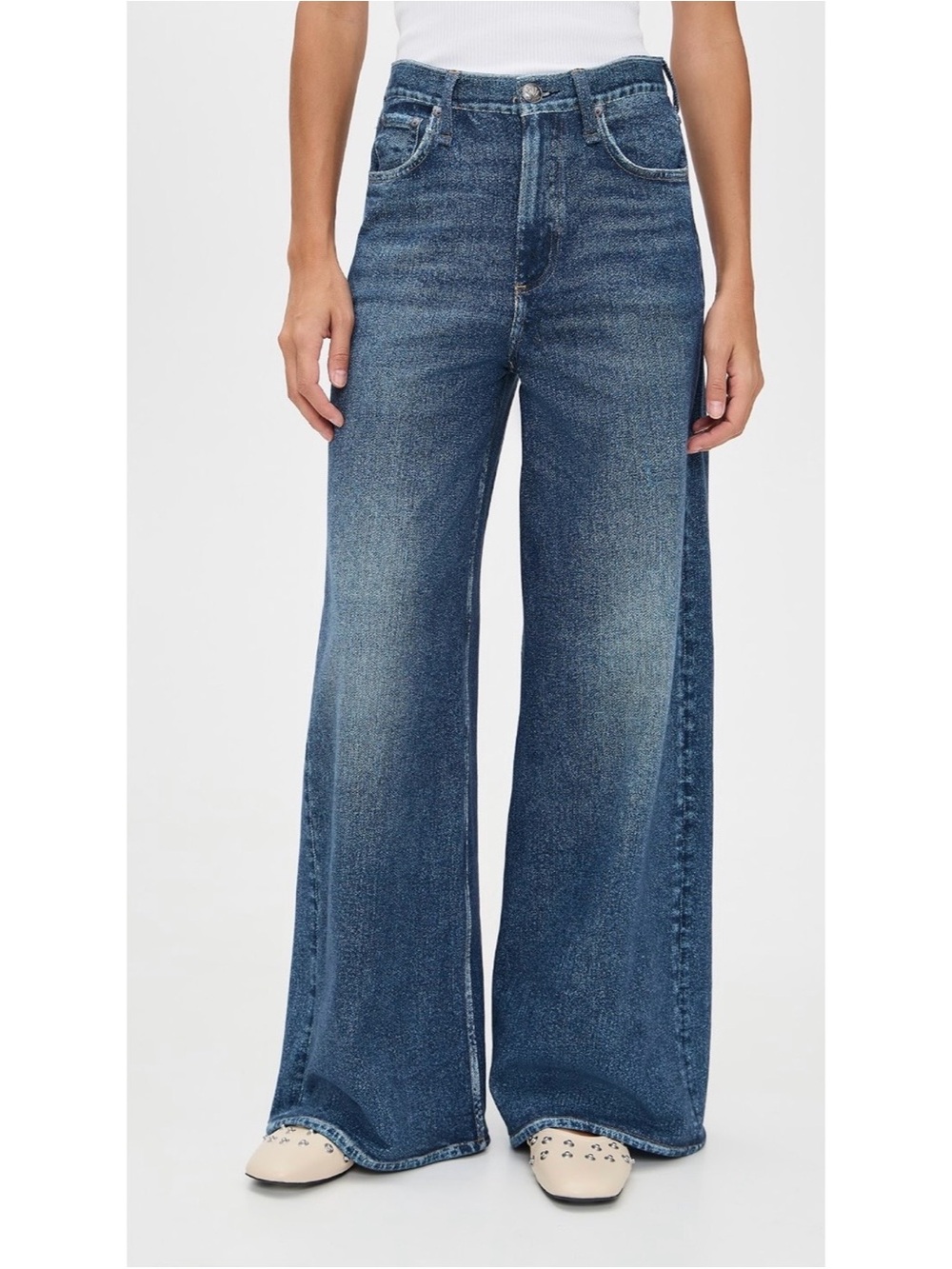 Rag & Bone Miramar Sofie Wide-Leg Pants Sweatpant Jeans in Blue 26